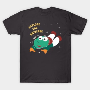 Cute dinosaur astronaut. T-Shirt